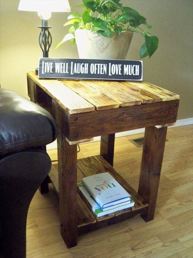 End Table Made from Pallets Wood | Pallet Furniture DIY