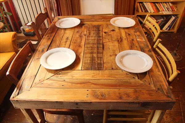 Pallet Wood Dining Table Plan | Pallet Furniture DIY