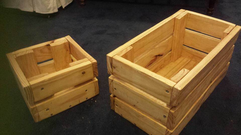 Wooden Pallet Crate Boxes | Pallet Furniture DIY
